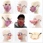 Ужасная маска для Хэллоуина, латексные забавные маскарадные маски для взрослых, маскарадный бал, половина лица, косплей, декор для вечерние, страшная маска для Хэллоуина нос