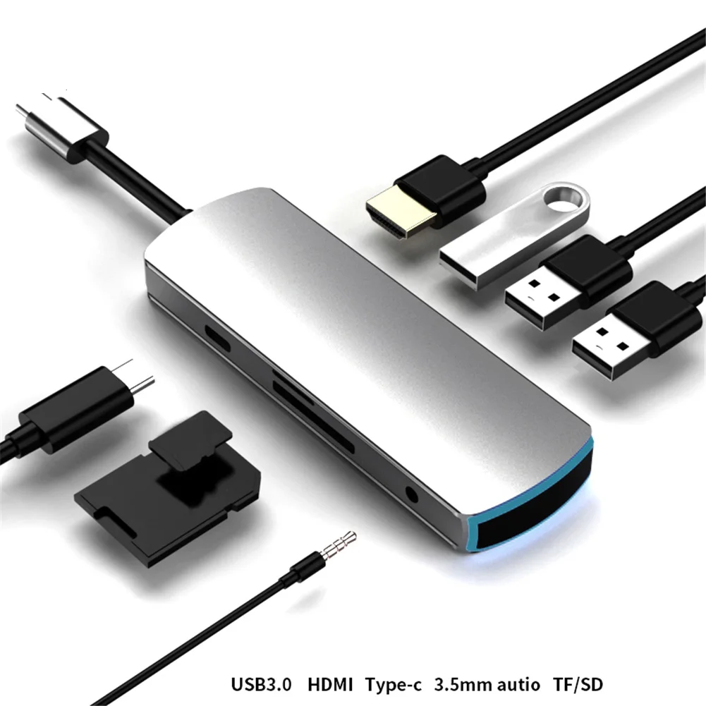 USB C концентратор адаптер Type c 3 0 к HDMI 4K SD/TF кардридер RJ45 PD зарядный для MacBook Pro