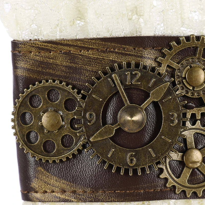 

Women Lace Pleated Wristband Vintage Bracelets Detachable Wrist Cuffs Decor False Sleeves Decorated Accessories