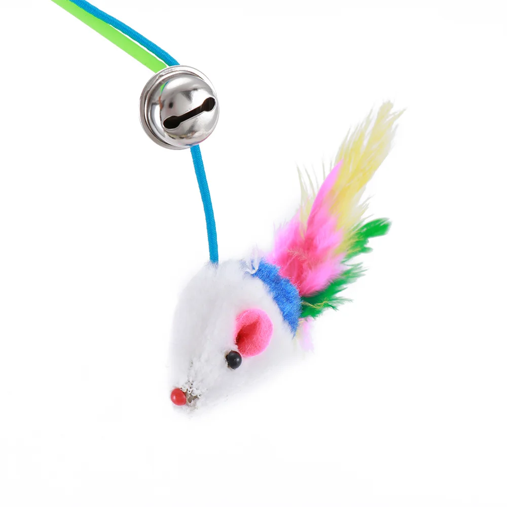 Высококачественная пластиковая мышь с перьями Веселая игра игрушка для домашних