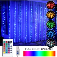 usb rgb led string curtain garland light full color led for christmas new year wedding party bedroom home lights decoration