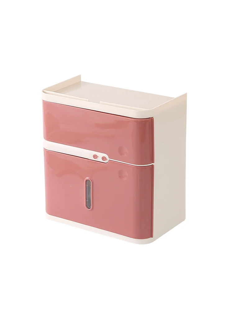 

Tissue Plastic Box Wall Mounted Bathroom Toilet Paper Rack Holder Storage Napkin Roll Dispenser Organizer Sundries Container