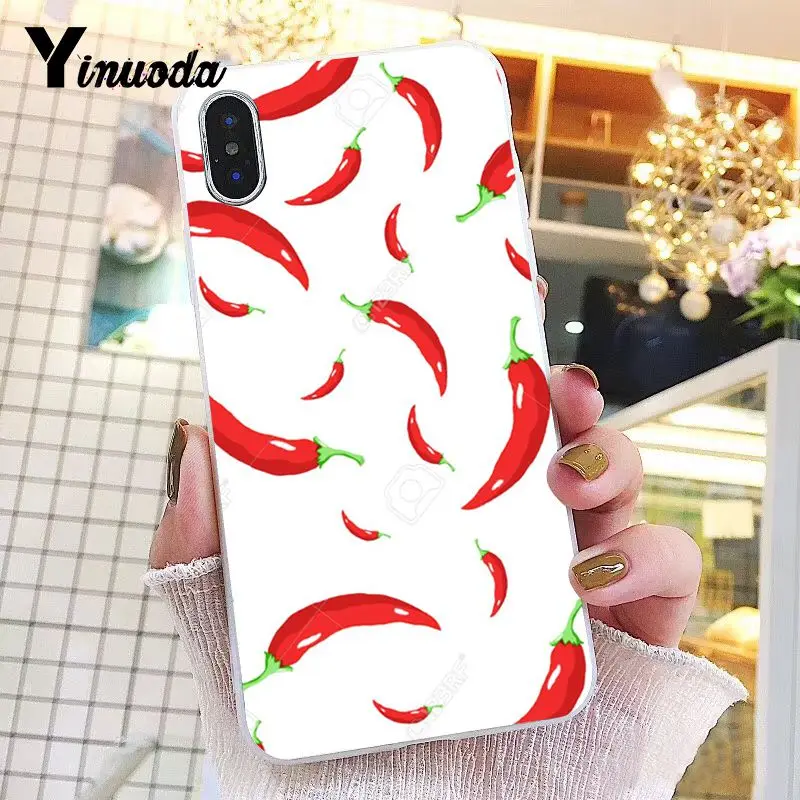 Yinuoda чехол с красным перцем мягкий для телефона iPhone 8 7 6 6S X XS MAX 5 5S SE XR 11 Pro Max |