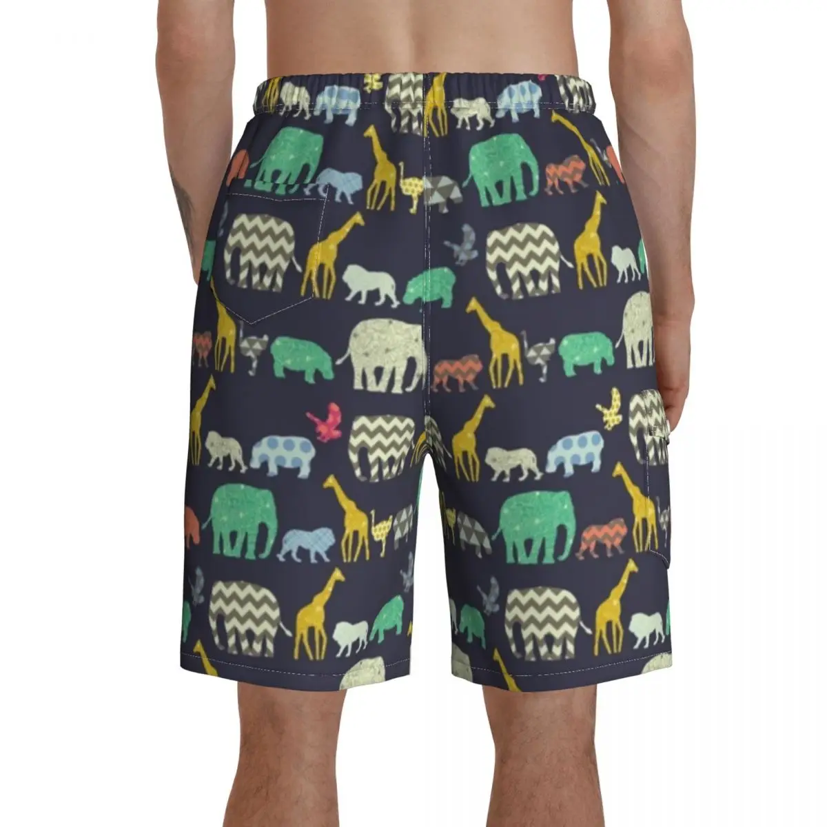 

Elephant Board Shorts Polyester Swimming Trunks Beach Pattern Men Swim Trunks