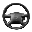 Черного цвета из PU искусственной полиуретановой Искусственная Кожа DIY Чехол рулевого колеса автомобиля для Nissan Almera (N16) 2000-2003 X-Trail (T30) 2001-2003 Terrano