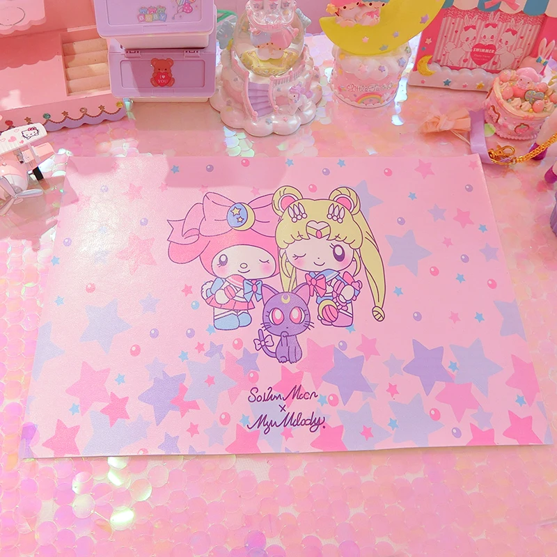 

Cartoon Sailor Moon Melody Printed Leather Dish Meal Pad Creative Desk Mat 5198