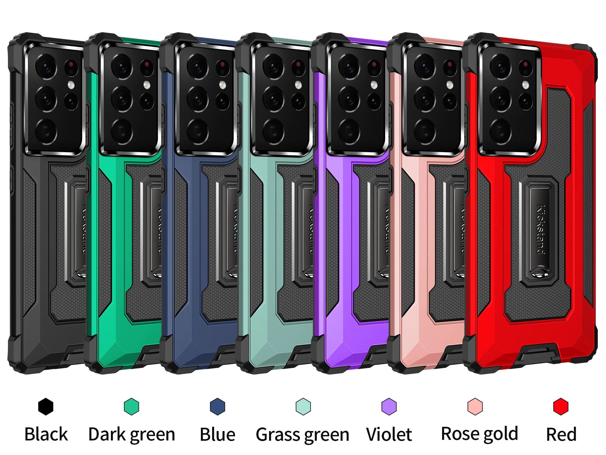 

Armor Phone Case For Samsung Galaxy Note S9 S21 S10 S30 S20 20 FE M80S M51 Ultra Plus Lite 2020 5G Metal Protection Stand Cover