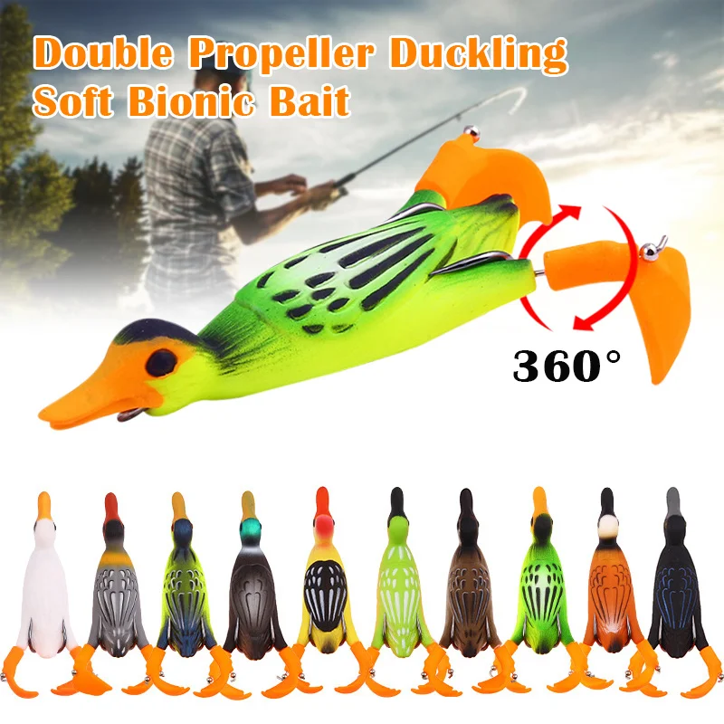 

Hot Sale Double Propeller Duckling Soft Bionic Bait Floating Rotating Fishing Lure Fishing Supplies ED889