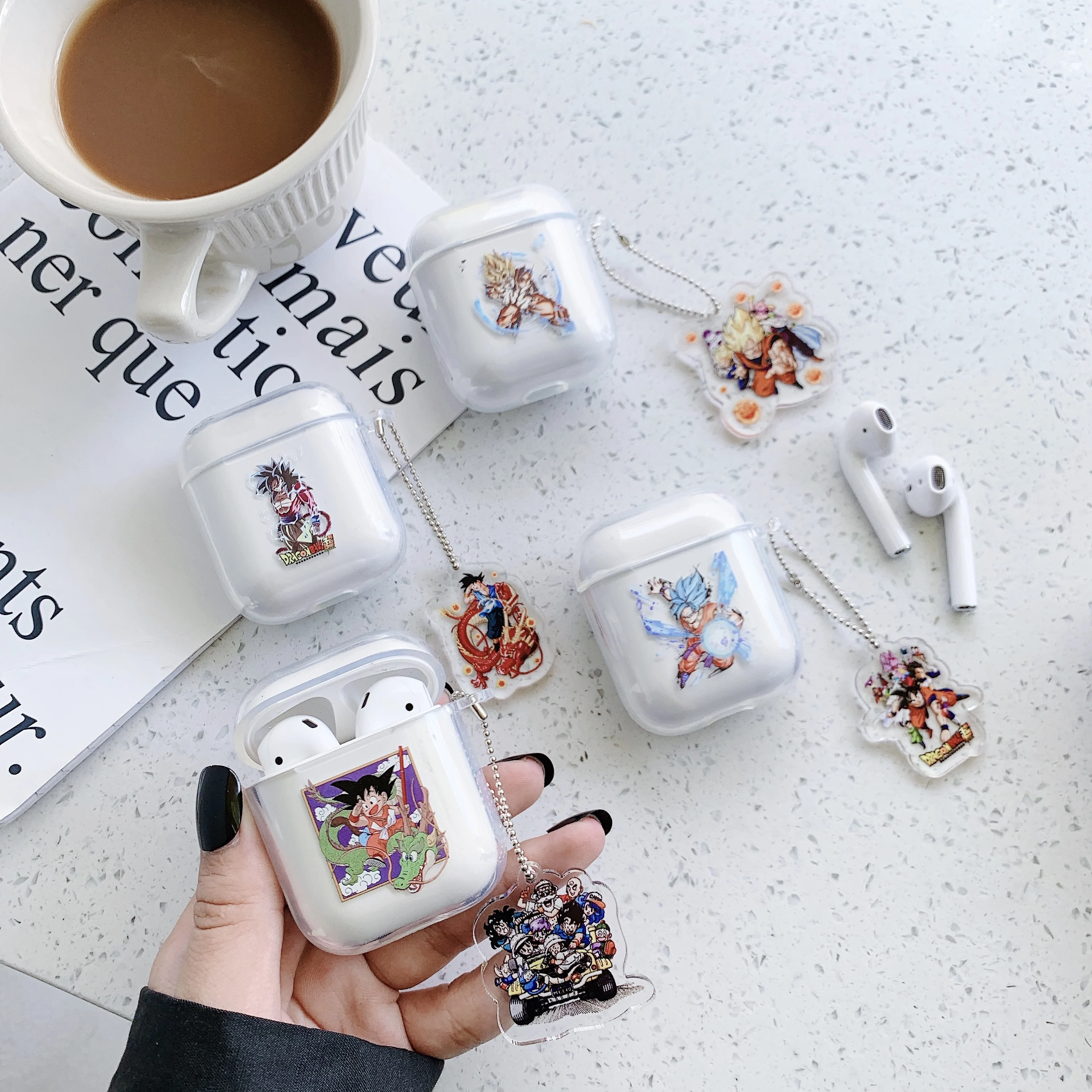 Bluetooth гарнитура крышка для apple airpods dragon ball узор мягкий силиконовый чехол Крышка