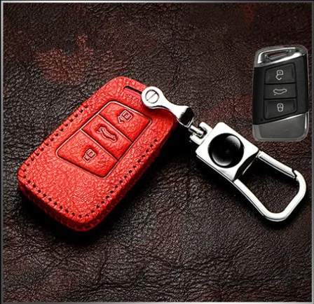 Брелок для ключей из натуральной кожи чехол Volkswagen VW Magotan Passat B8 Skoda A7 смарт-защита в