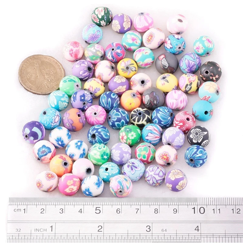 

100pcs Beads Jewelry Accessory Ceramic Round 12 mm Dia.