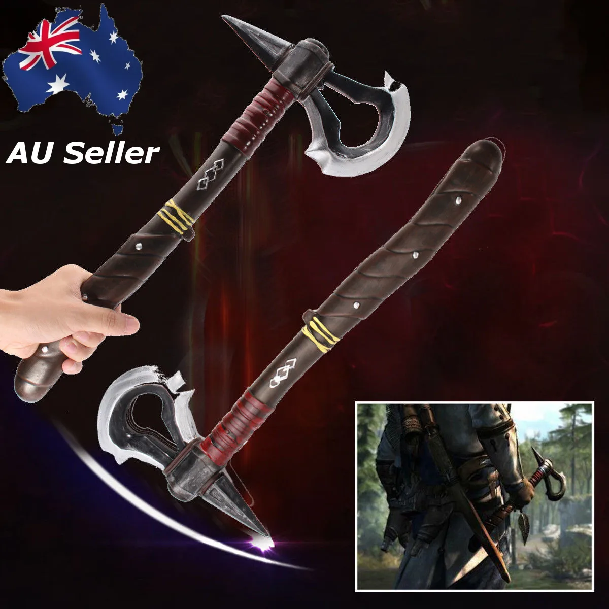 Косплей Weaponss 1:1 Tomahawks Axe видео игра для косплея Коллекционная для asasassassin's Creed 3 III взрослый карнавальный костюм вечерние костюмы подарок