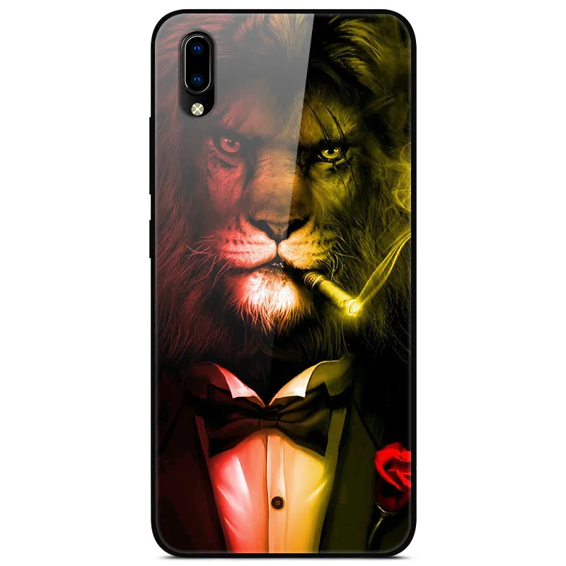 F для VIVO Y91C чехол VIVOY91C стеклянный жесткий чехол для телефона для VIVO Y91i чехол VIVO Y91 C мягкий бампер чехол закаленное для Vivo Y93 Y 93 - Цвет: 46
