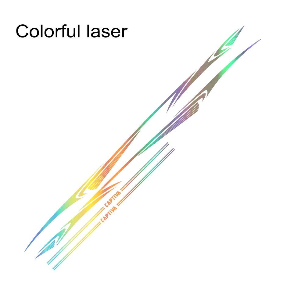 Colorful Laser 2 шт. для Chevrolet Captiva Автомобильная длинная Боковая дверь стикер DIY виниловая пленка авто Спорт Стайлинг наклейки автомобильные принадлежности для тюнинга - Название цвета: Colorful Laser