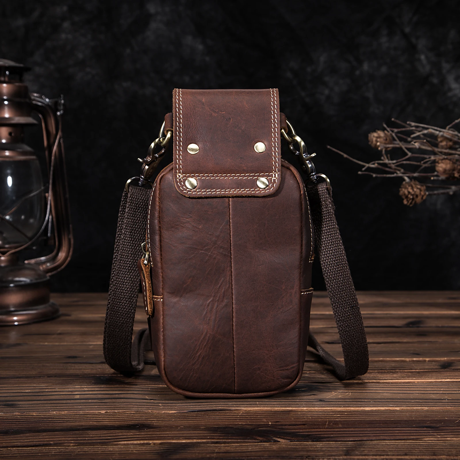 Оригинальная кожаная мужская повседневная дизайнерская маленькая сумка