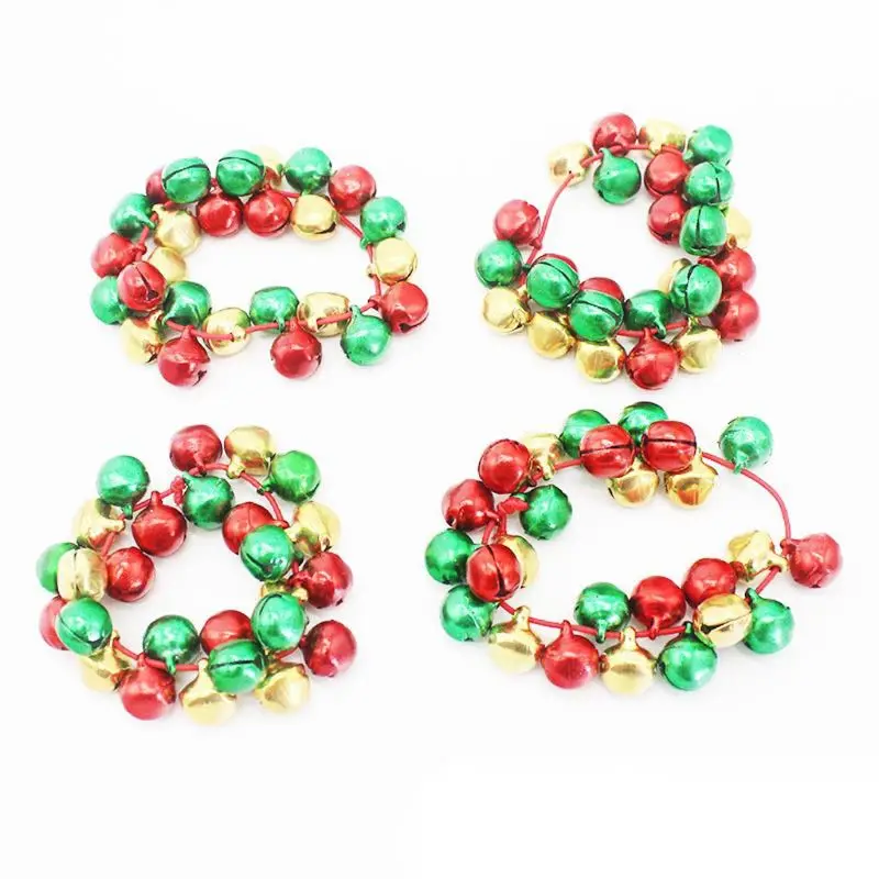Красочные Jingle Bells танцевальные тянущиеся браслеты детские украшения для