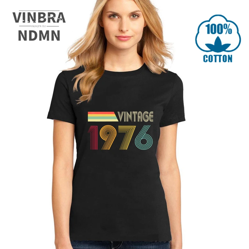 Винтажная футболка в стиле ретро 70-х 1976 женская модная для новорожденных Женская