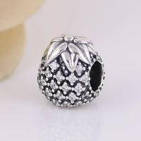 top quality vintage sparkling pineapple fruit beads charms fit pandora bracelets bangles 925 sterling silver jewelry