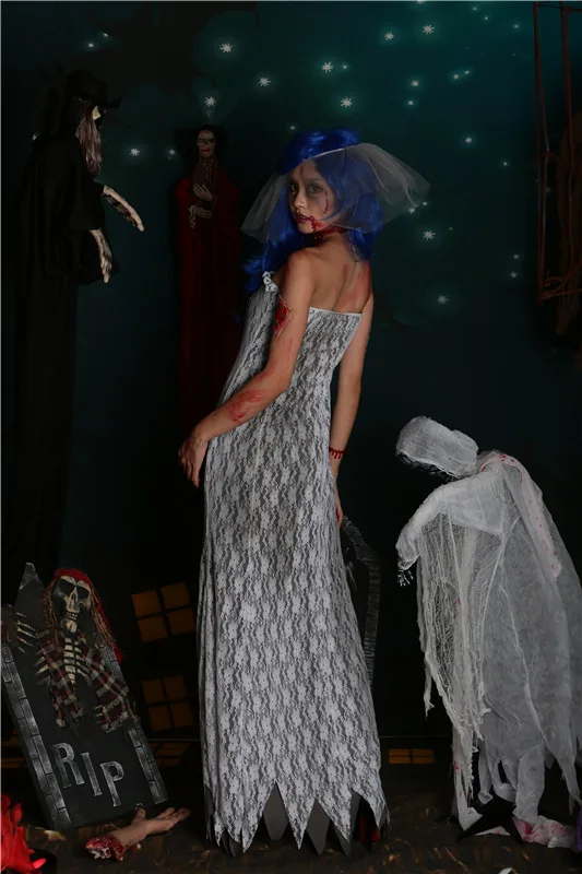 Костюмы на Хэллоуин для женщин костюм невесты призрака новый зомби ужаса бара