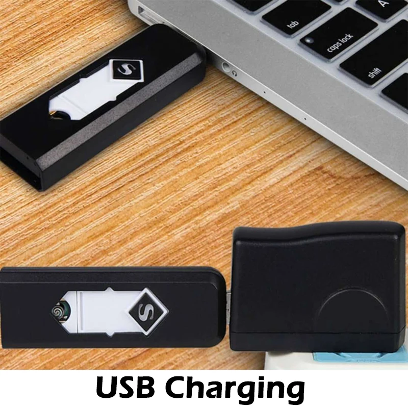 EDC перезаряжаемая зажигалка с USB зарядкой ветрозащитная беспламенная