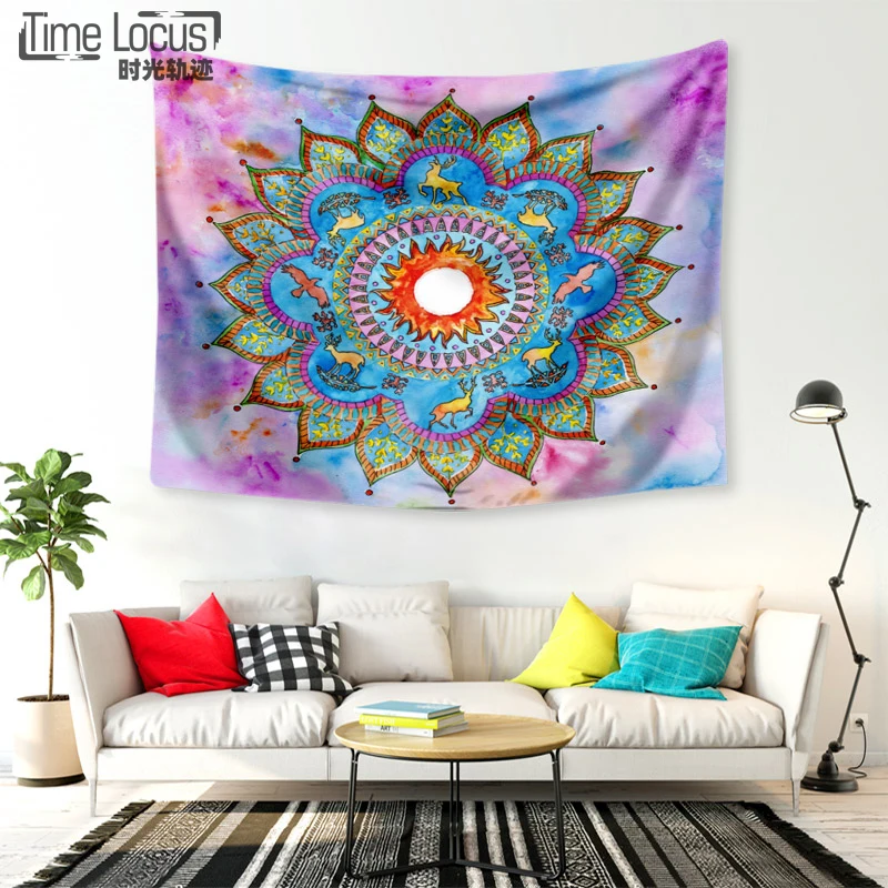 Индийская МАНДАЛА ГОБЕЛЕН настенный песчаный пляж богемный пляжный коврик