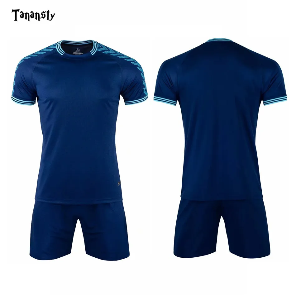 Jersey Blank Football Men Soccer Survetement Uniform Adult CustomizeTraining Tracksuit Uniforms Shirt with Shorts Suits New Set