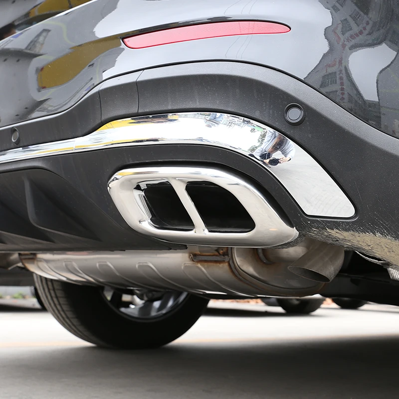 

For Mercedes Benz GLE GLC GLS W167 X253 X167 Car Exterior Accessories ABS Black/Silver Muffler Exhaust Pipe Tail Cover Stickers