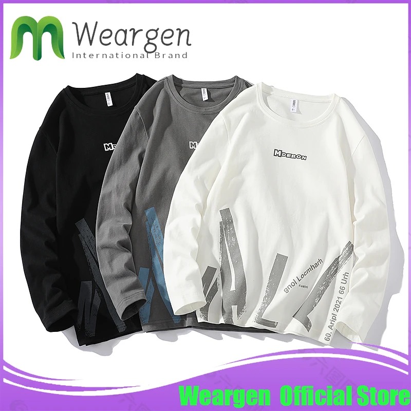 

Осень-весна 2021, толстовки Weargen, свитшот для мужчин, спортивный пуловер, уличная одежда, повседневная модная одежда, оверсайз 1871