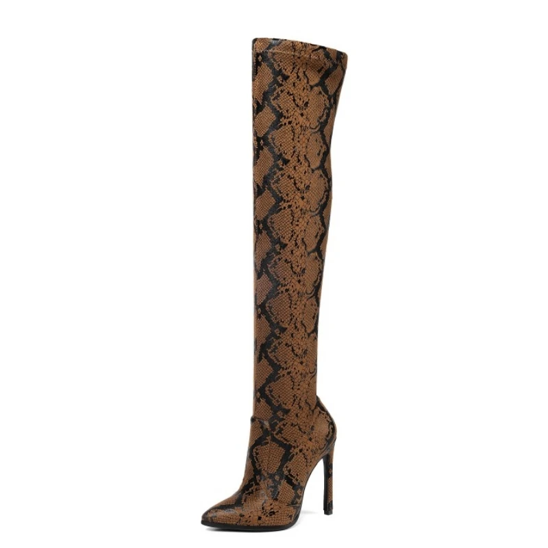 

fanyuan big size 34-43 fashion over the knee boots pointed toe zip high heels prom ladies boots elegant autumn winter long boots