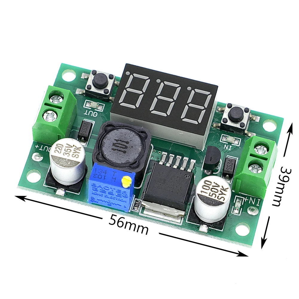 1 шт. LM2596S LM2596 DC 4 0 ~ 40 до 3 37 в Регулируемый понижающий модуль питания + светодиодный