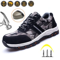 safety work shoes clunky sneaker mesh non slip lightweight steel head toe puncture indestructible boots breathable working shoes