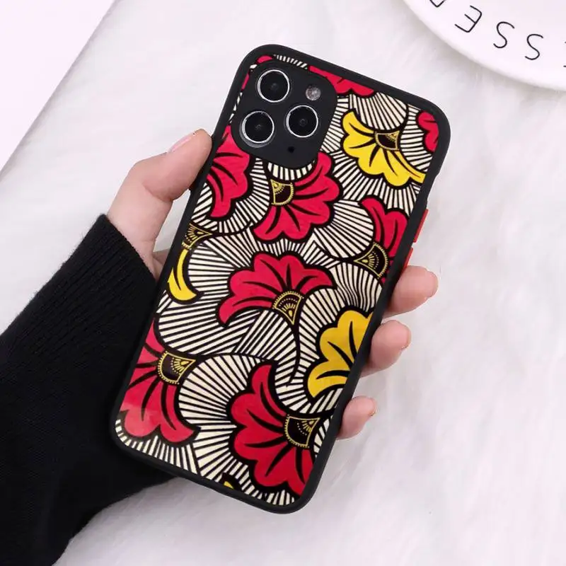 

African style fabric print Printing Phone Case Matte Transparent For iPhone 12 Mini 11 Pro XR XS Max 7 8 Plus