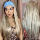 Головная повязка на голову, синтетический парик, светлый, коричневый, хайлайтер, парик с длинными прямыми волосами для вечеринки, парик для косплея, термостойкий, средней части