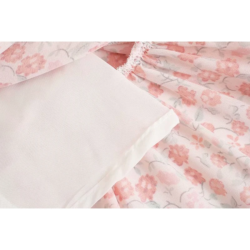 

YENKYE Sweet Floral Print Sleeveless Dress Women Elastic Waist A-line Midi Holiday Ladies Dress Female Summer Chic Vestido