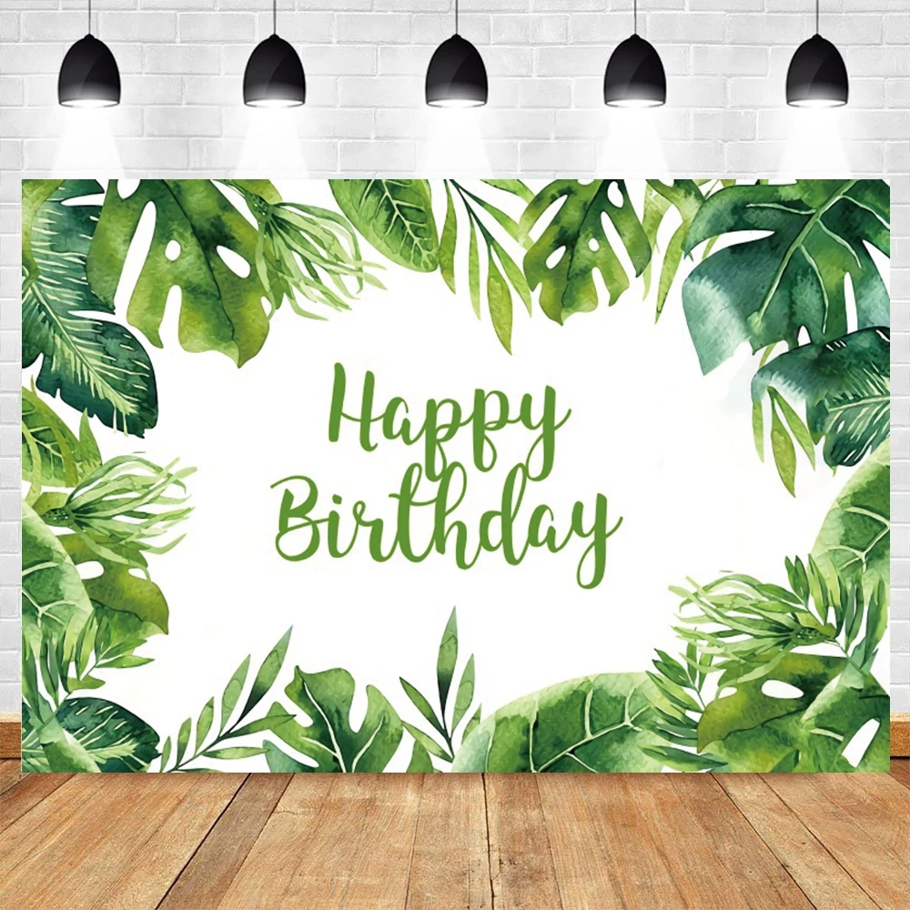 

Yeele Summer Tropical Green Leaves Newborn Baby 1st Birthday Photography Backdrops Vinyl Photographic Background Photophone Prop