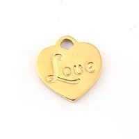 new 316l stainless steel charms heart gold color charms message love best jewelry gifts for lover diy accessories