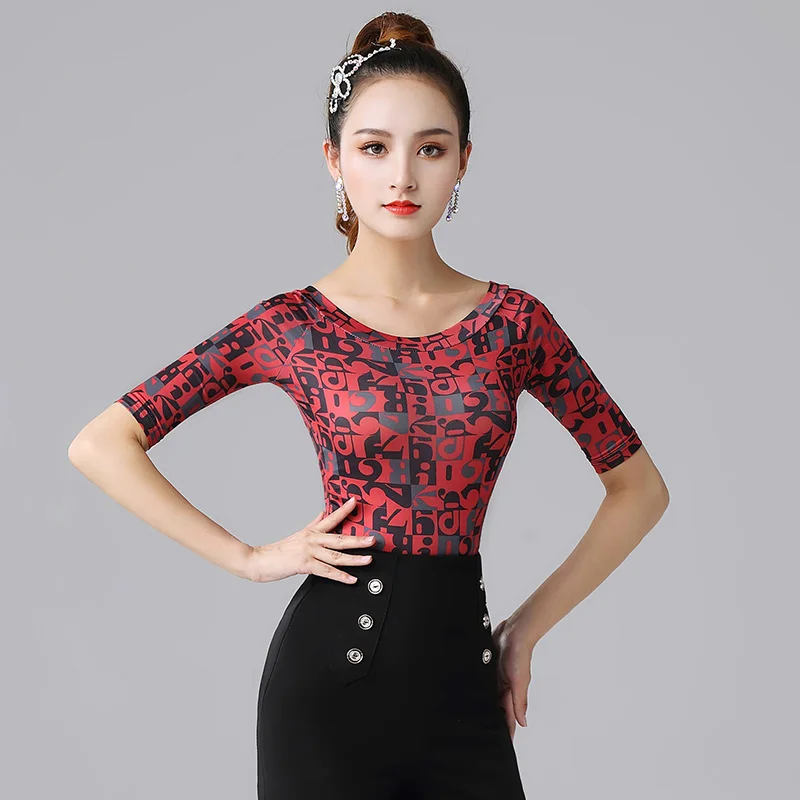 Двойной современный женский топ для танцев танцевальная Униформа с рукавами