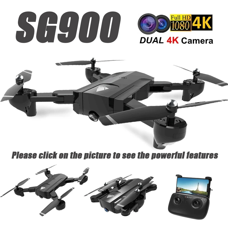 Квадрокоптер Halolo SG900S с двойной камерой 4K HD GPS Wi Fi FPV|Радиоуправляемые вертолеты| |