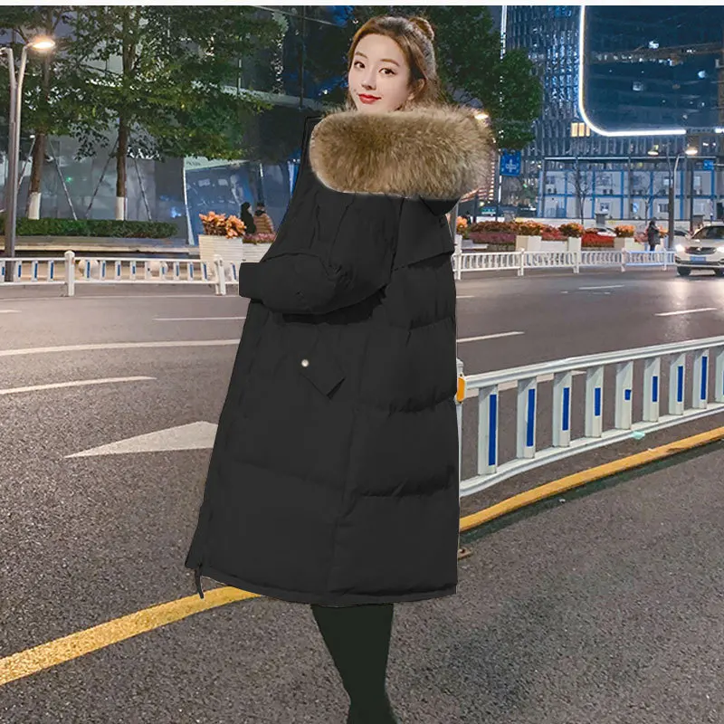 NEEDBO Long Winter Jacket Women Fur Coat Parka Thick Oversize Warm Puffer Jacket Woman Winter Coat Jacket Cotton Padded Outwear