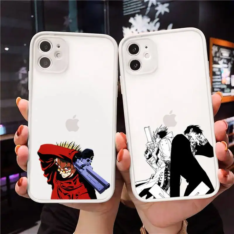 

TriGun Stampede Wolfwood Phone Case For iPhone 12 11 Mini Pro XR XS Max 7 8 Plus X Matte transparent White Cover
