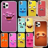 funny face funny color phone case transparent soft for iphone 12 11 13 7 8 6 s plus x xs xr pro max mini