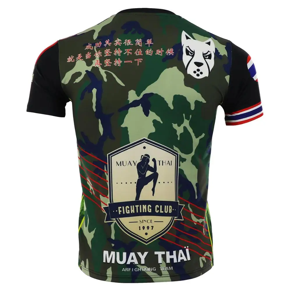 ARFIGHTKING Muay Thai T-shirt fitness Mixed martial arts training MMA stretch fight sport short sleeve | Спорт и развлечения