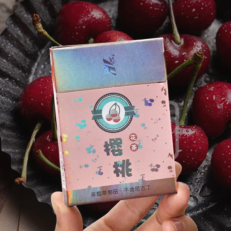 10 упаковок по вишня Фруктовый чай дым табачный травяной сигарета очистки легких