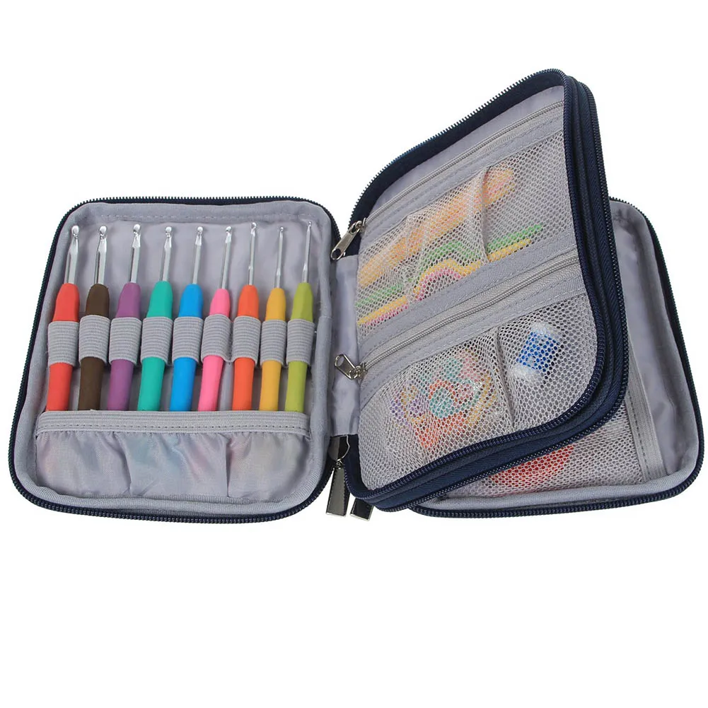 Горячие 45 шт./компл. крючком Крючки стежки набор вязальных игл с молнией