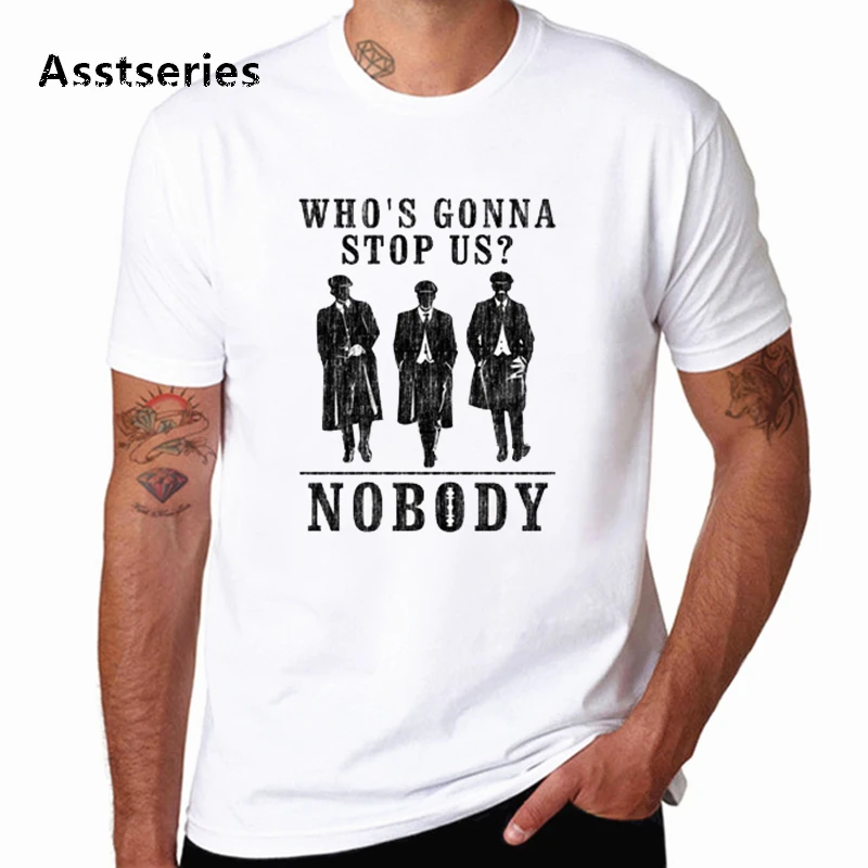 Новая белая футболка для мужчин уличная одежда в стиле Харадзюку с надписью Peaky