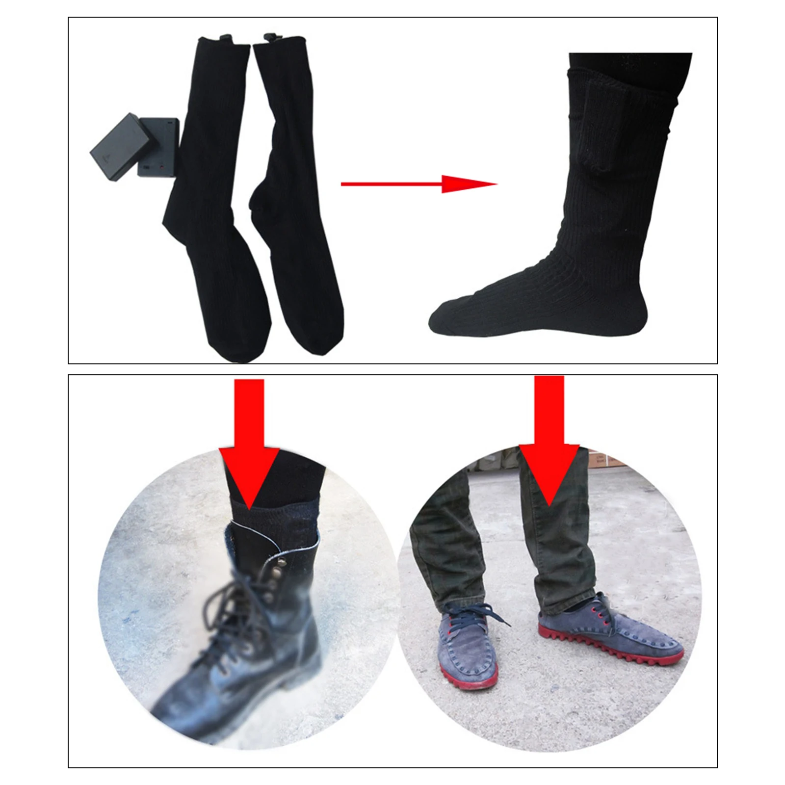 

Electric Heated Socks Foot Winter Warmer Rechargable Battery Sock Winter Sports