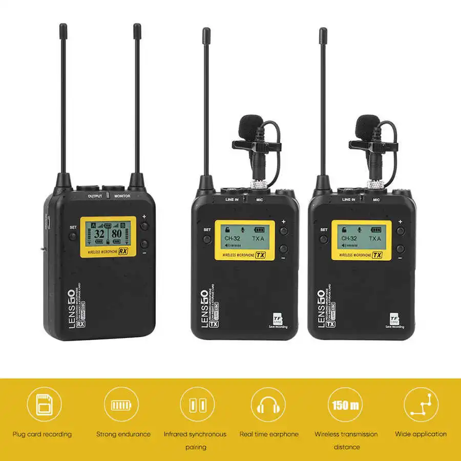 Петличный микрофон LENSGO LWM 328C беспроводной профессиональная цифровая зеркальная