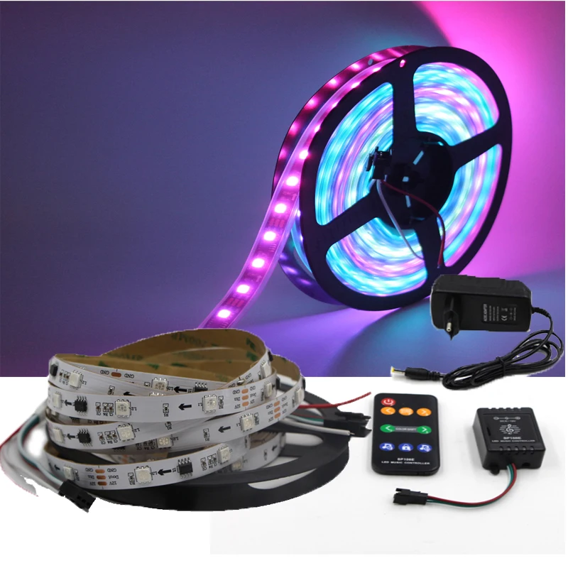 

Музыкальный контроллер ws2811 RGB 5050, 12 В постоянного тока, полноцветная светодиодный ная лента, 30 светодиосветодиодный, 60 светодиодный, s/m, 5 м, 10 ...