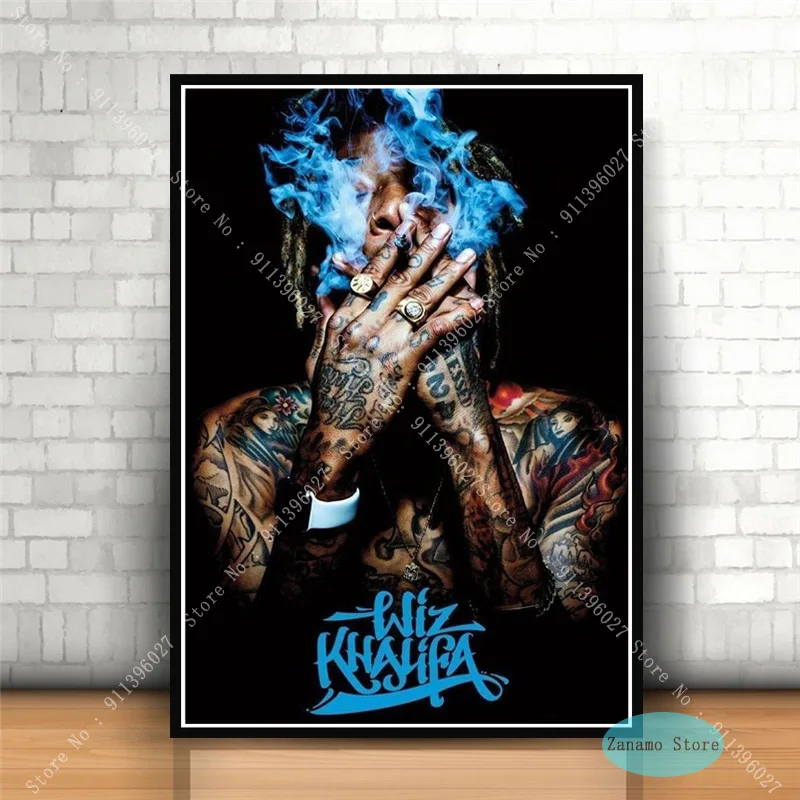 ZT640 плакаты принты Wiz Khalifa Rapper хип-хоп музыка звезда фото на холсте картина