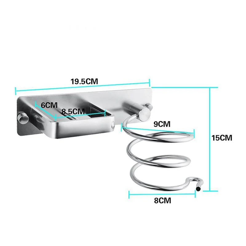 

high quality Aluminum Hair Dryer Rack Organizer Wall Mount Rack Shelf Hairdryer Holder Rack Organizer Bathroom Accessories